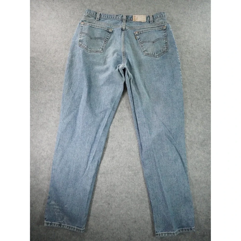 Vintage‎ Levis 545 Jeans Mens 38x34 (36x32.5) Blue Denim Loose Stained Brown Tab